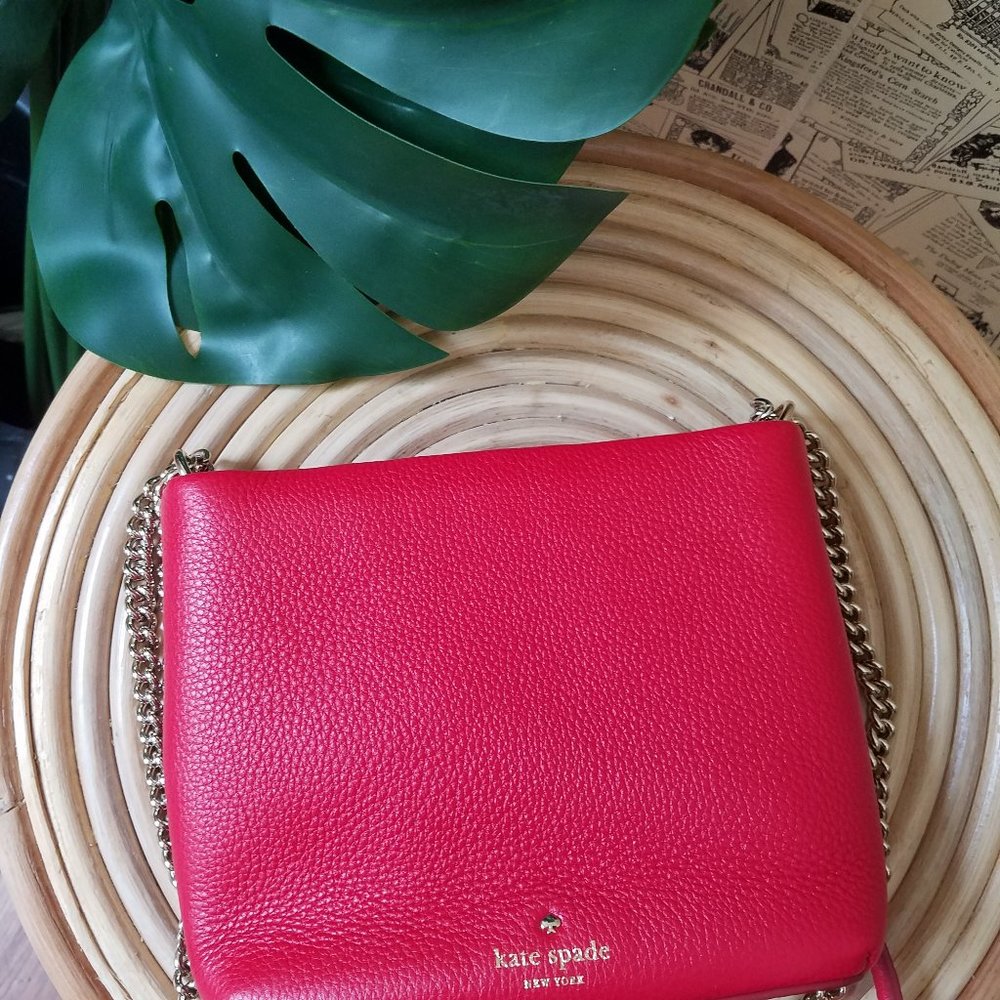 Kate Spade Hayes Street Pearl Ellery Royal Red - Picture 2 of 7